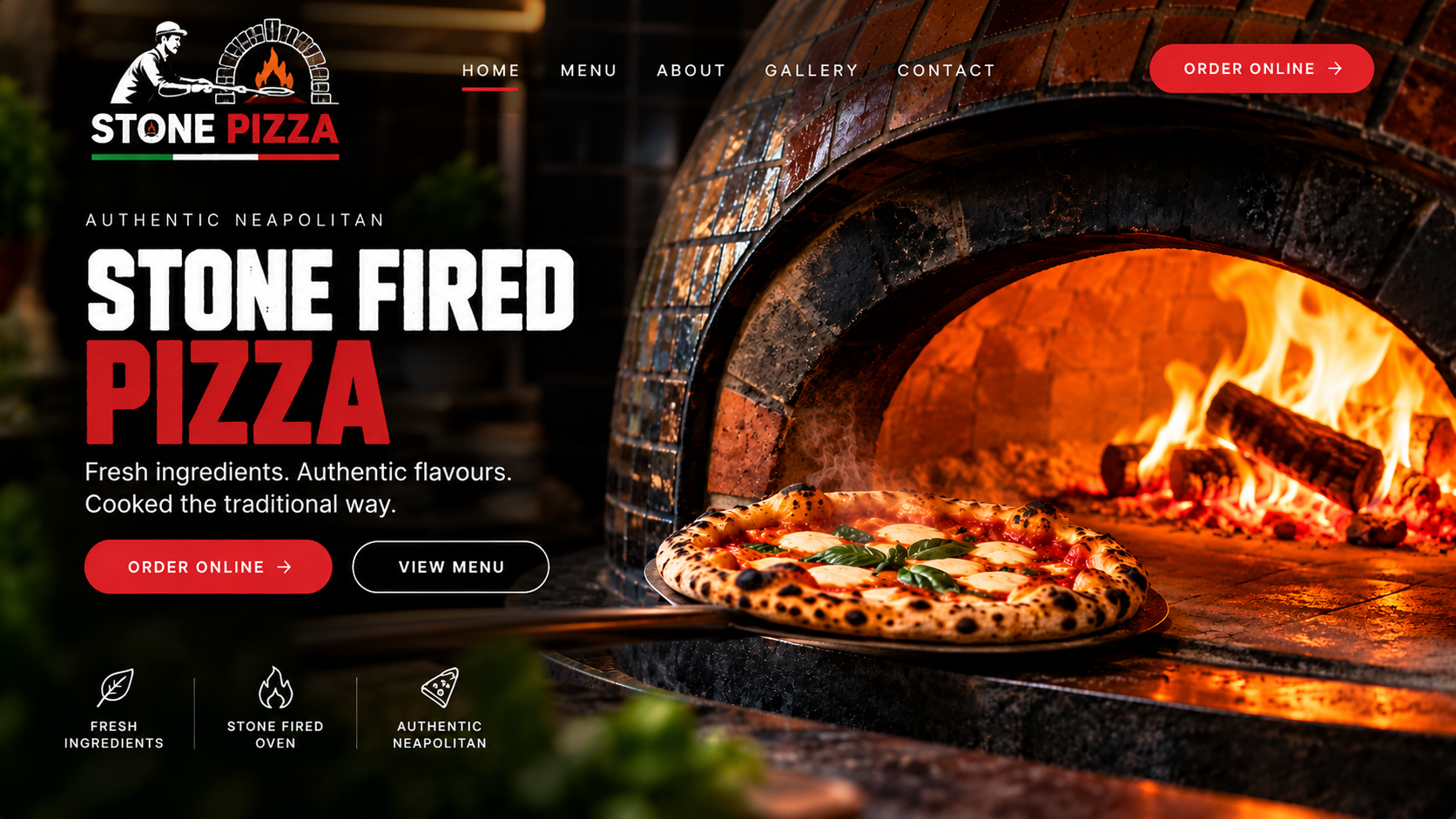 Stone Pizza stone fired pizza and brick oven